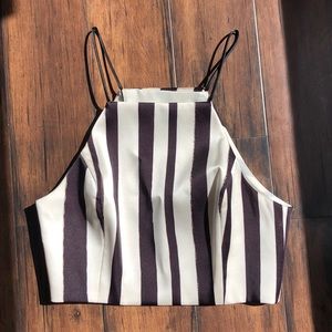 Topshop crop top black and white size 6